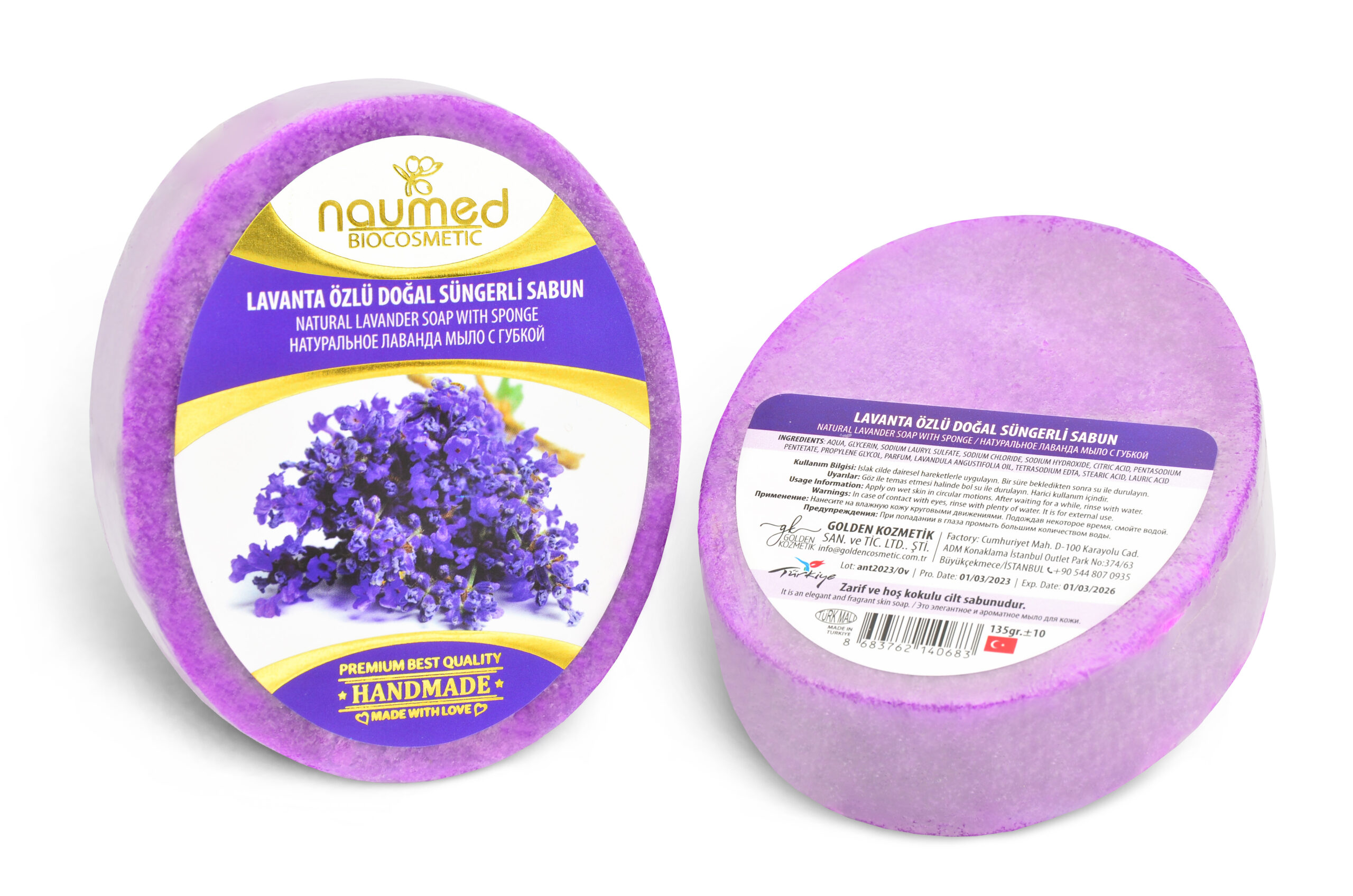 Naumed Lavanta Özlü Süngerli Sabun 135g