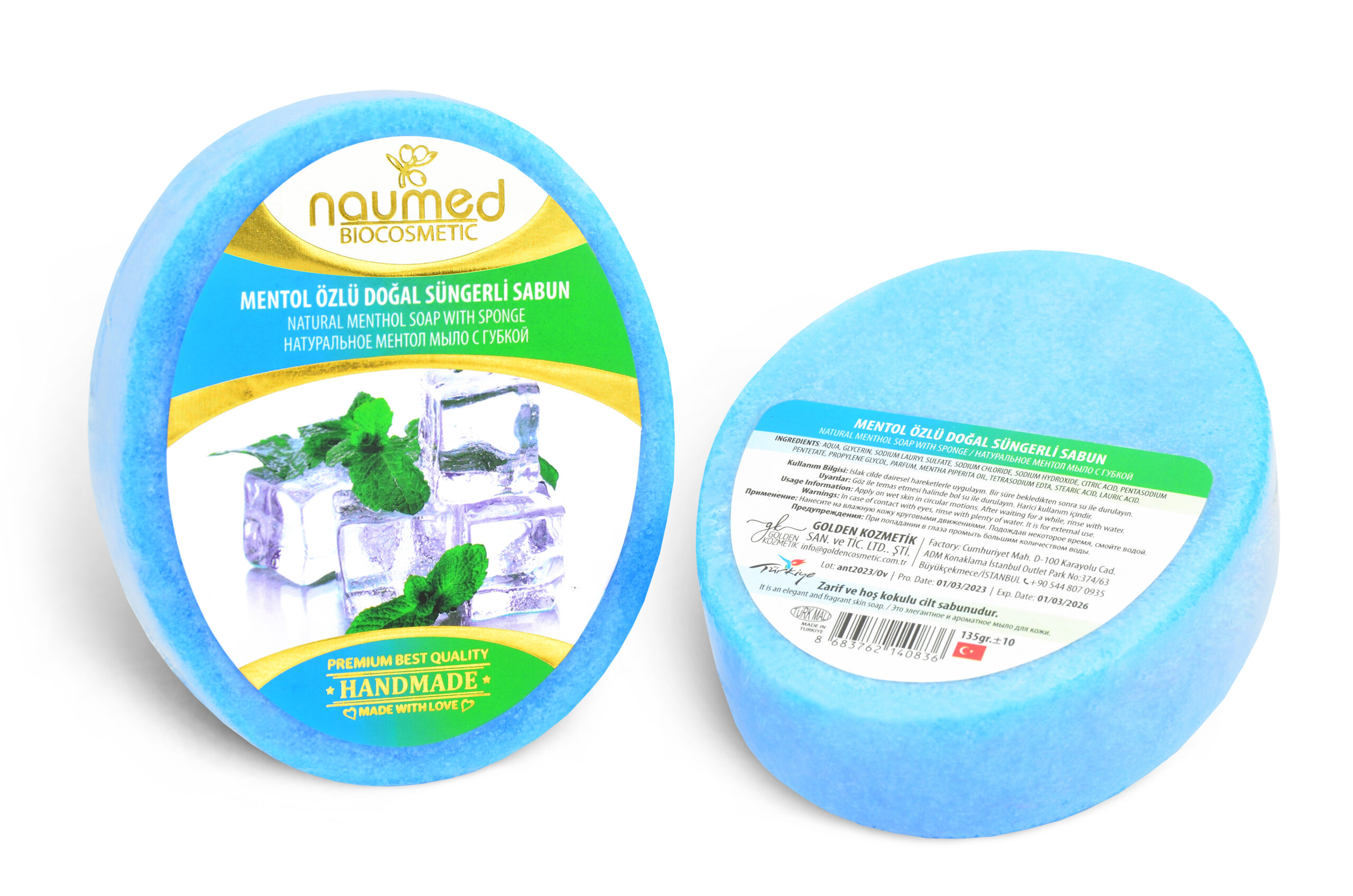 Naumed Mentol Özlü Süngerli Sabun 135g