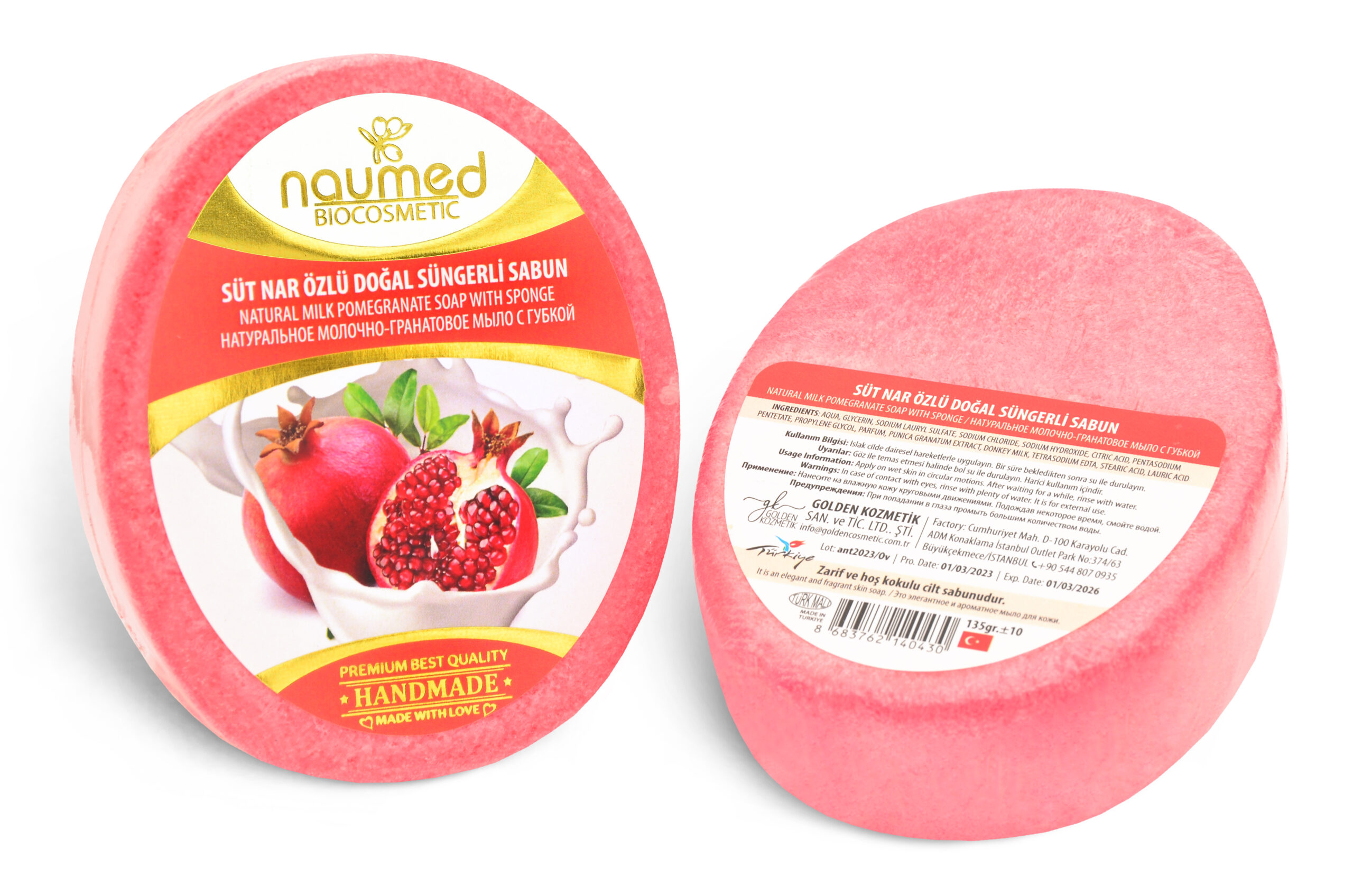 Naumed Süt Nar Özlü Süngerli Sabun 135g