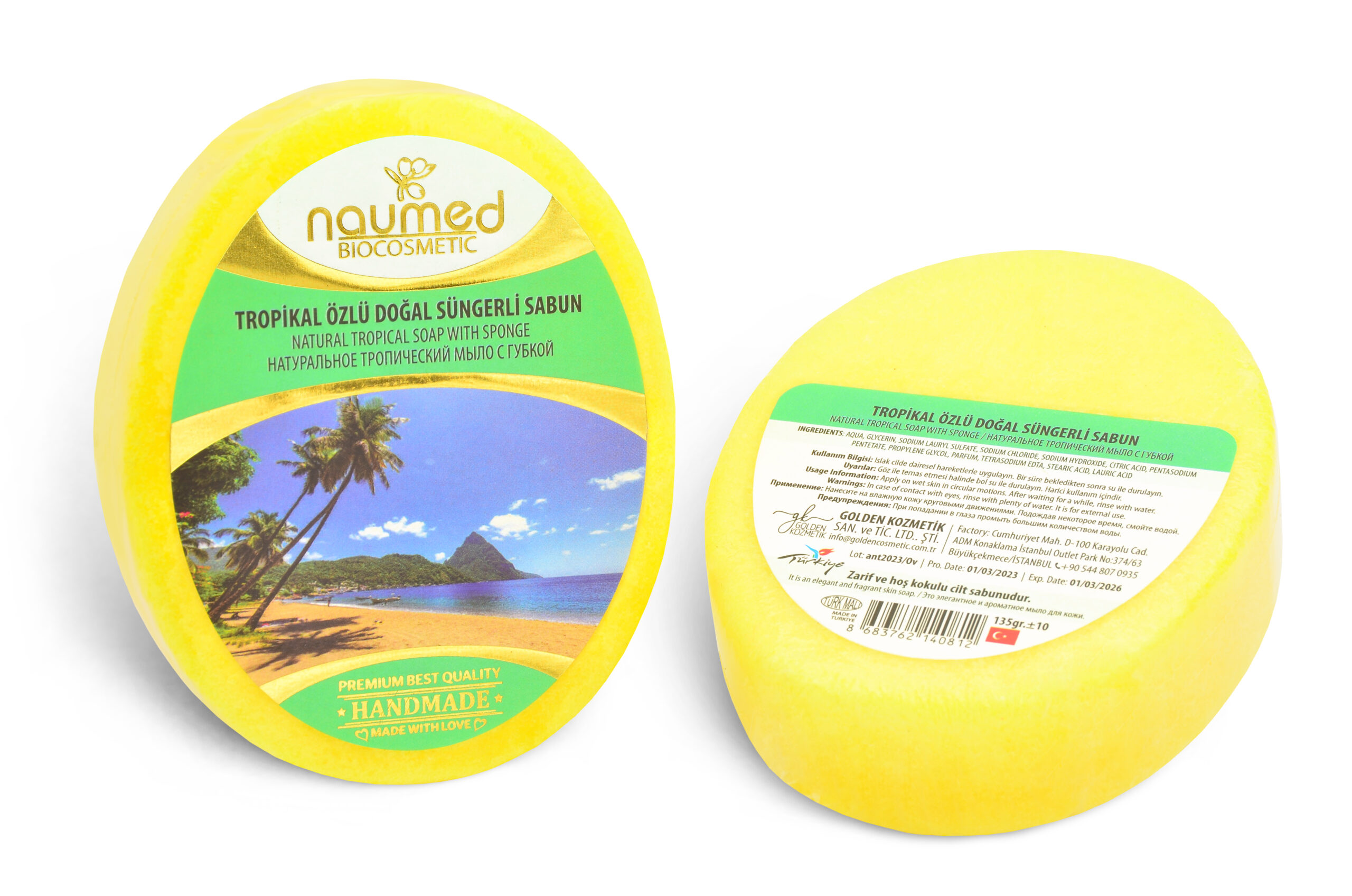 Naumed Tropikal Özlü Süngerli Sabun 135g